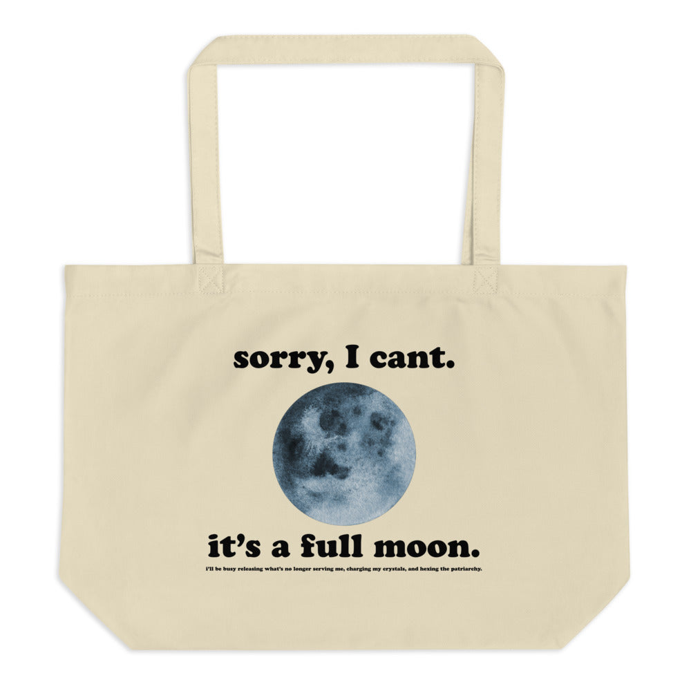 It's a Full Moon Large Eco Tote Bag Natural