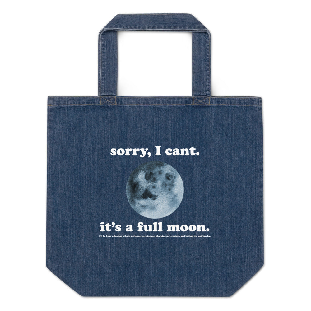 It's a Full Moon Organic Denim Tote Bag