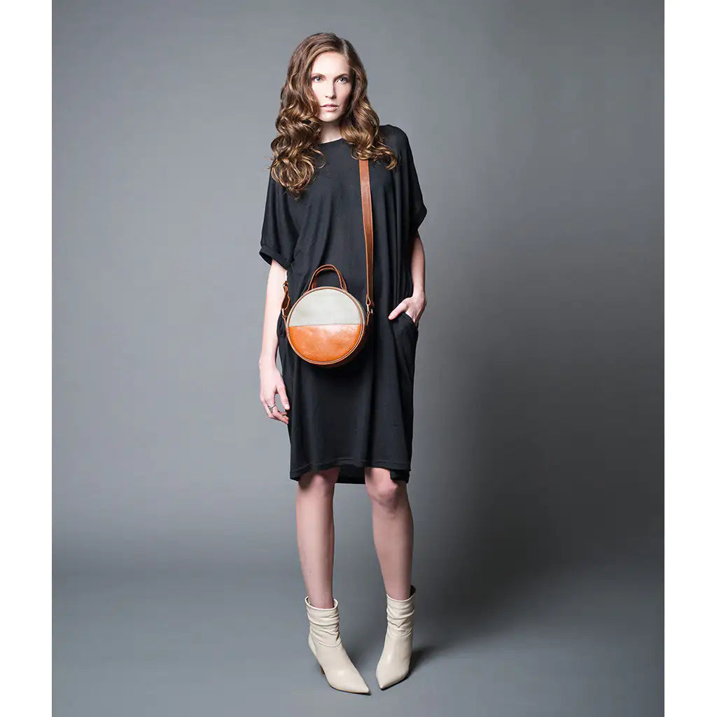 Black Eco Leather Full Moon Bag