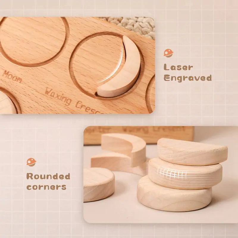 Wooden Moon Phase Puzzle Board