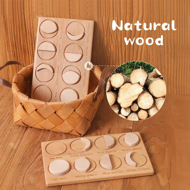 Wooden Moon Phase Puzzle Board