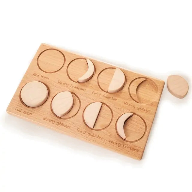 Wooden Moon Phase Puzzle Board
