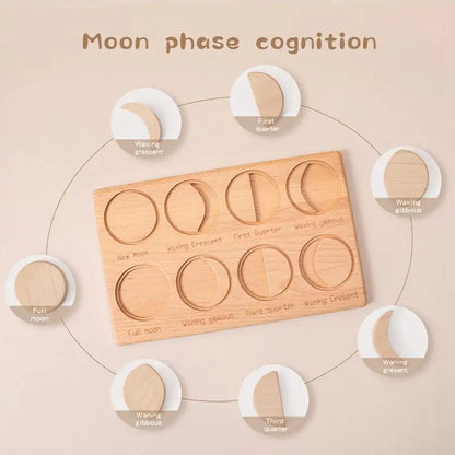Wooden Moon Phase Puzzle Board