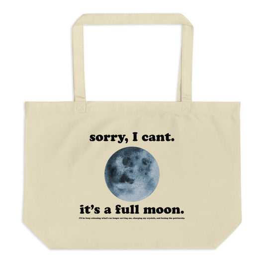 It's a Full Moon Large Eco Tote Bag Natural