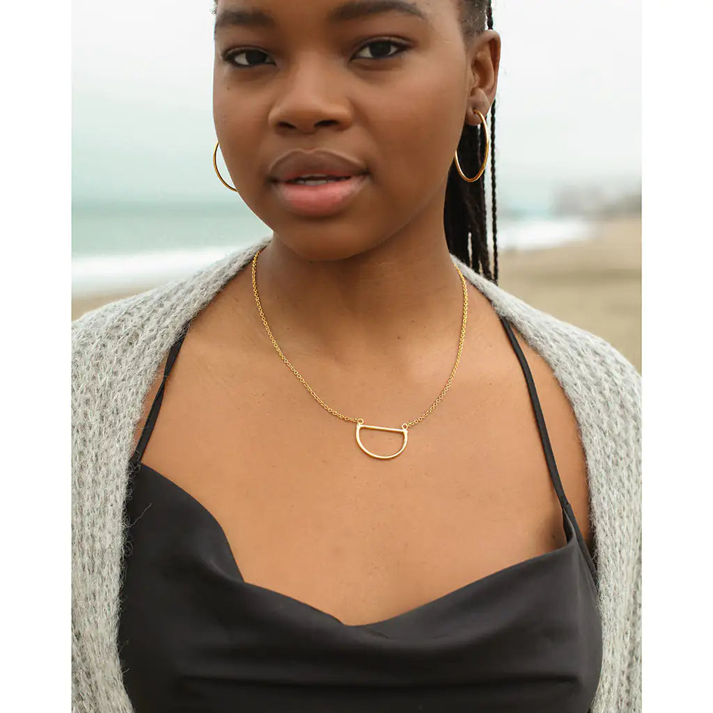 Golden Half Moon Necklace